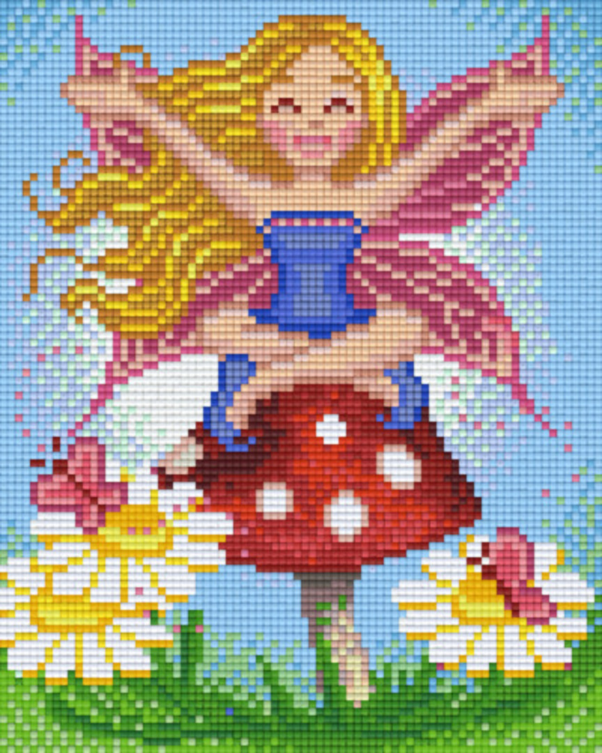 Fairy Sitting On Mushroom Four [4] Baseplate PixelHobby Mini-mosaic Art Kit image 0